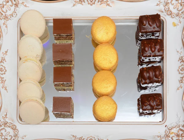 Σοκολάτα Κέικ Εκτίθενται Ζαχαροπλαστείο Στη Γαλλία — Φωτογραφία Αρχείου