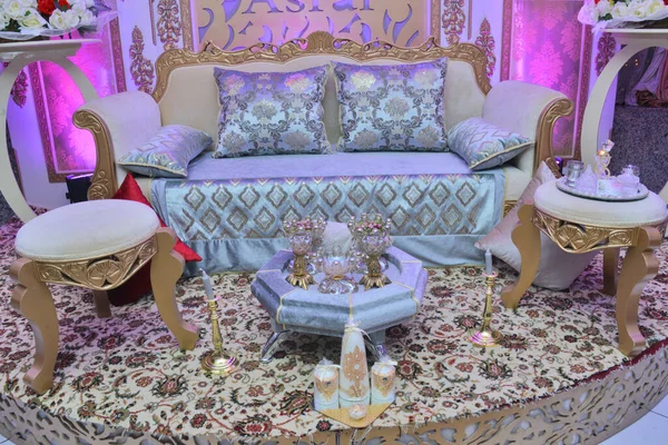 Marockanskt Bröllop Henna Kväll Det Marockanska Bröllopet — Stockfoto