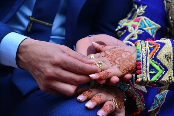 Tatouage Henné Sur Henné Hand Wedding Mariée — Photo