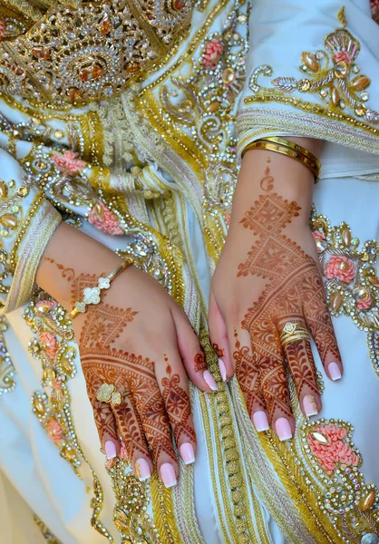 Henna Τατουάζ Στο Χέρι Της Νύφης — Φωτογραφία Αρχείου