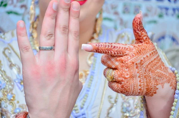 Tatuagem Hena Hand Wedding Henna Noiva — Fotografia de Stock