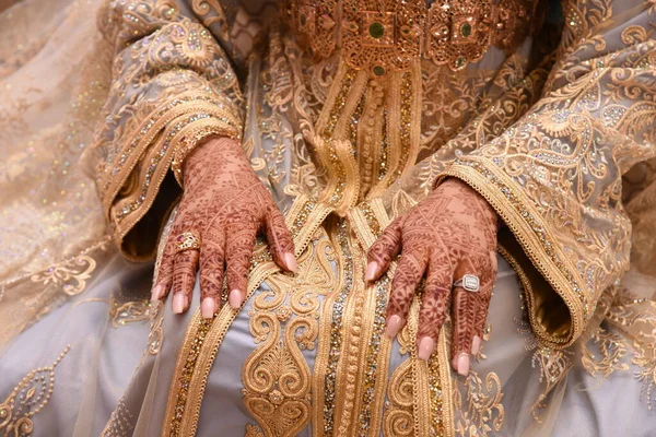 Mehendi Hands Girls Woman Hands Black Mehndi Tattoo Hands Moroccan — Stock Photo, Image