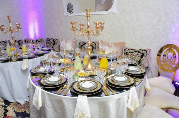 Table set for an event party or wedding receptio