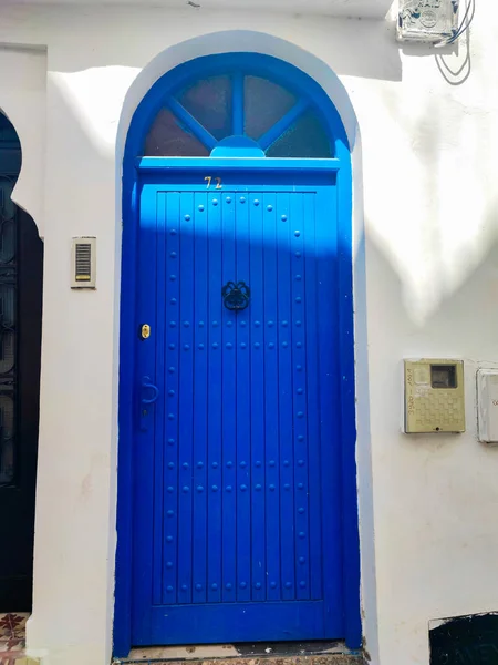 Uma Antiga Porta Marroquina Tradicional Antiga Cidade Tânger Marrocos — Fotografia de Stock