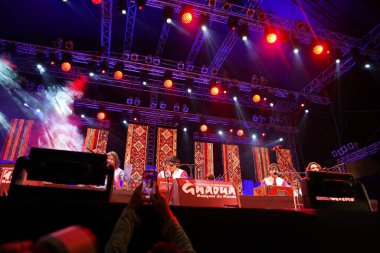 Essaouira, Morocco.23-06-2023: Indian music group participates in Essaouira Festival  clipart