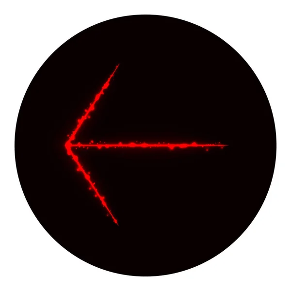 Arrow Icon Red Lights Black Background Neon Vector Icon — Stock Vector