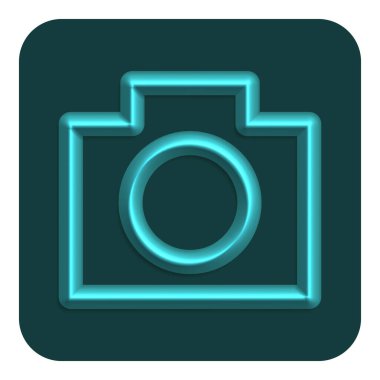 3d Satır Neon Web Simgesi, Cyan Rengi