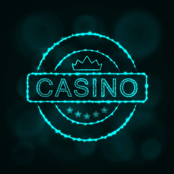 Casino Symbol Casino Emblem Beleuchtet Silhouette Design Auf Dunklem Hintergrund — Stockvektor