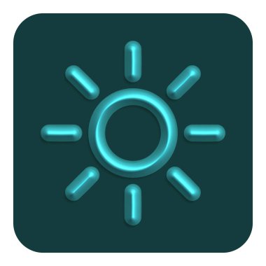 3d Satır Neon Web Simgesi, Cyan Rengi