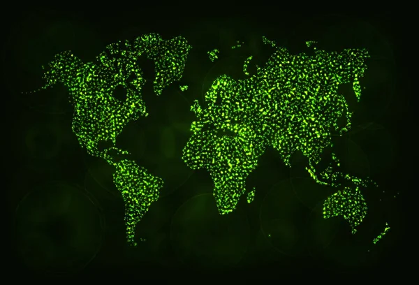 Kartenillustration Icon Lime Color Lights Silhouette Auf Dunklem Hintergrund Leuchtende — Stockvektor