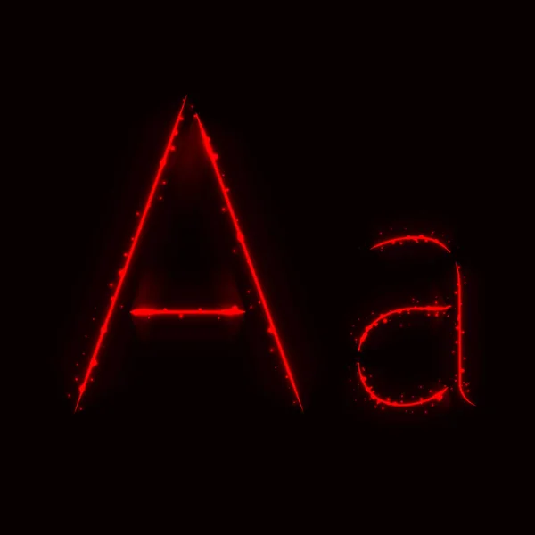 Алфавитные Буквы Красных Огней Темном Фоне — стоковый вектор