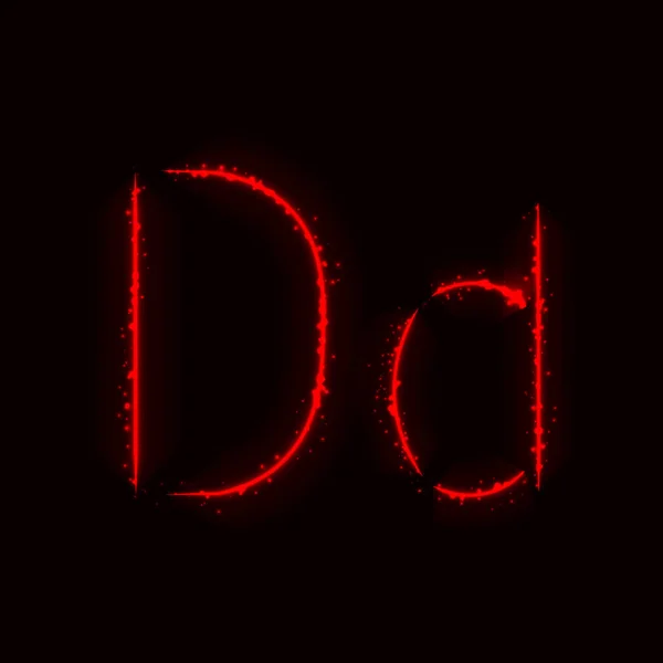 Alfabet Letters Van Rode Lichten Donkere Achtergrond — Stockvector