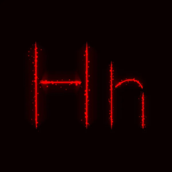 Lettres Alphabétiques Lumières Rouges Sur Fond Sombre — Image vectorielle