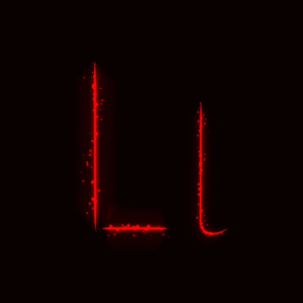 Алфавітні Літери Червоних Ліхтарів Темному Фоні — стоковий вектор