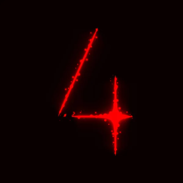 Aantal Symbool Van Rode Lichten Donkere Achtergrond — Stockvector