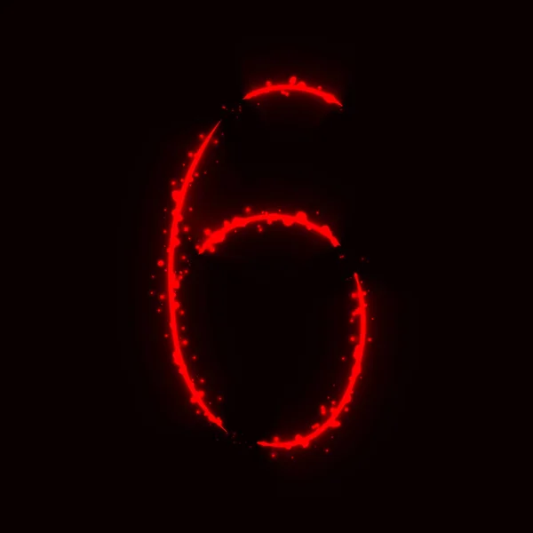 Кількість Символів Червоного Світла Темному Тлі — стоковий вектор