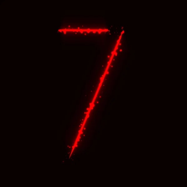 暗い背景に赤いライトの番号記号 — ストックベクタ