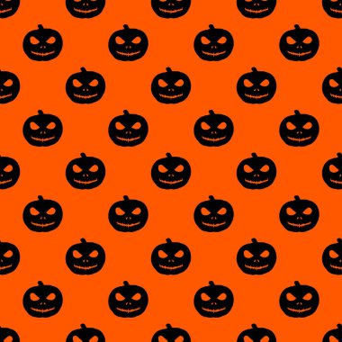 Cadılar Bayramı seamless modeli. Cadılar Bayramı partisi poster için tasarım öğeleri. Kabak desen basit stil vektör çizim içinde sorunsuz