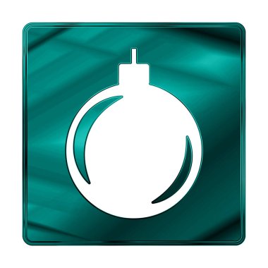 Mutlu Noel Cyan ikonu. Beyaz arka planda izole edilmiş güzel gradyan dizaynlı bir kış ikonu. Yeni yıl işareti vektör illüstrasyonu. Noel balosu sembolü.