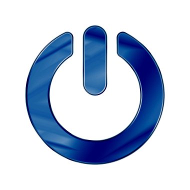 Koyu Mavi Metal Krom ağ ikon gücü. Vektör çizimi. Arayüz, çokluortam simgesi.