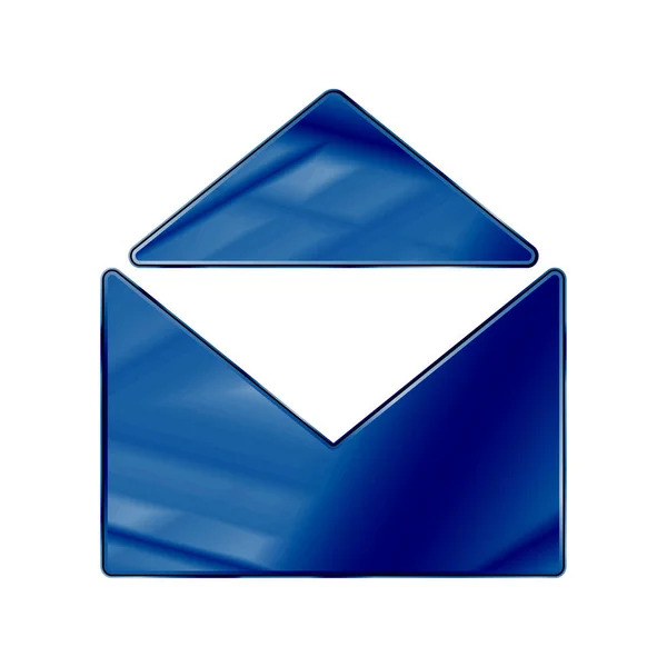 Dark Blue Colored Metal Chrome Wiadomość Web Ikona Ilustracja Wektora — Wektor stockowy