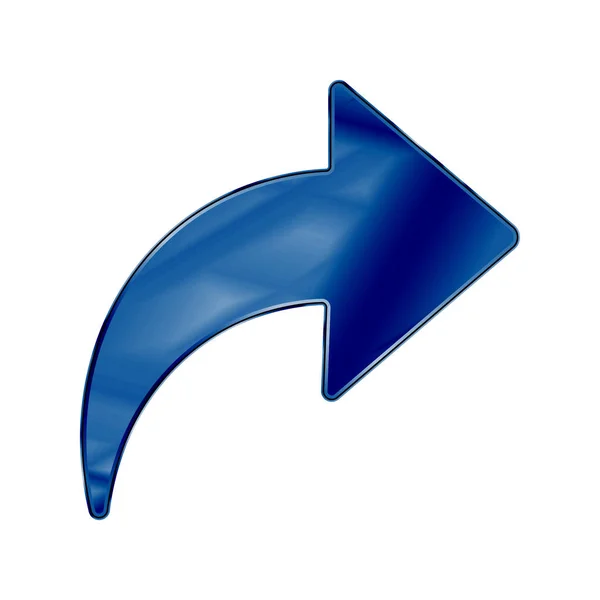 Couleur Bleu Foncé Métal Chrome Icône Web Flèche Illustration Vectorielle — Image vectorielle
