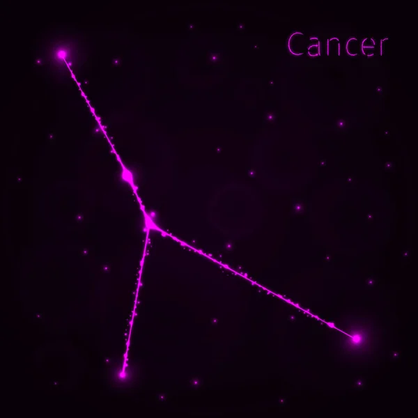 Cancer Illustration Ikon Ljus Silhuett Mörk Bakgrund Glödande Linjer Och — Stock vektor