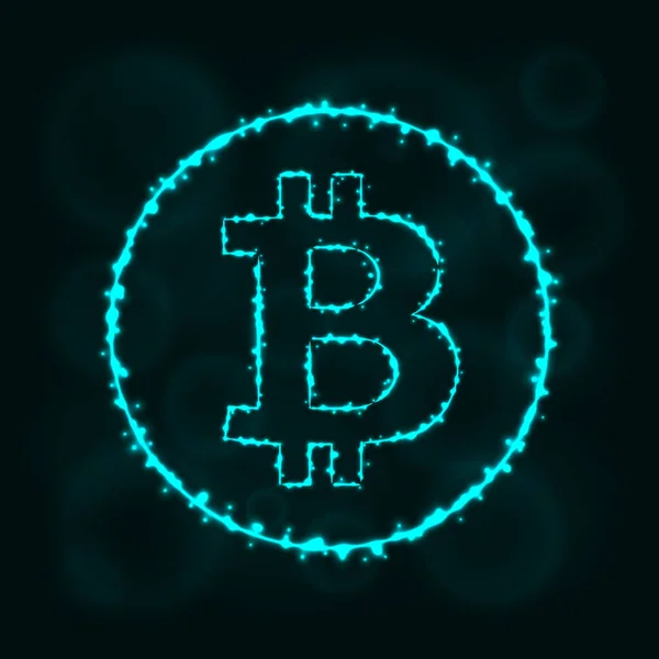 Ícone Vetorial Bitcoin Símbolo Bitcoin Para Seu Web Site Design — Vetor de Stock