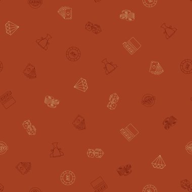 Web sitesi ya da ambalaj kağıdı için kumarhane slot desenli arkaplan. Kumarbaz el kusursuz desen çizdi. Vektör illüstrasyonu.