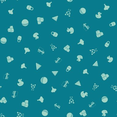 Çocuk oyuncakları serbest çizim çizimleri kusursuz desenler çizer. El çizimi oyuncaklar arka plan tasarımı. Vektör illüstrasyonu.