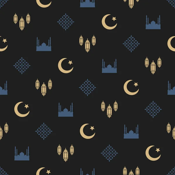 阿拉伯伊斯兰风格的无缝图案 矢量图解背景 拉马丹 穆巴拉克漂亮的贺卡以传统的伊斯兰图样为背景 — 图库矢量图片