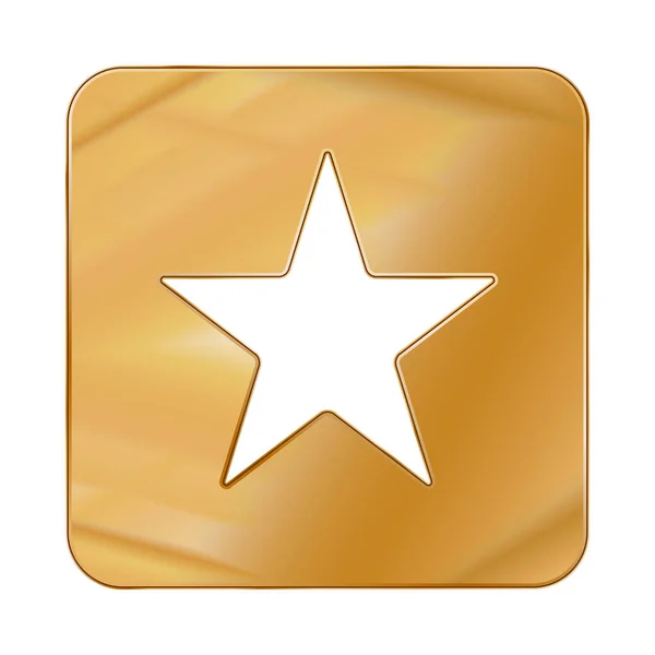 Oro Colorato Metallo Cromato Web Icon Star Illustrazione Vettoriale Interfaccia — Vettoriale Stock
