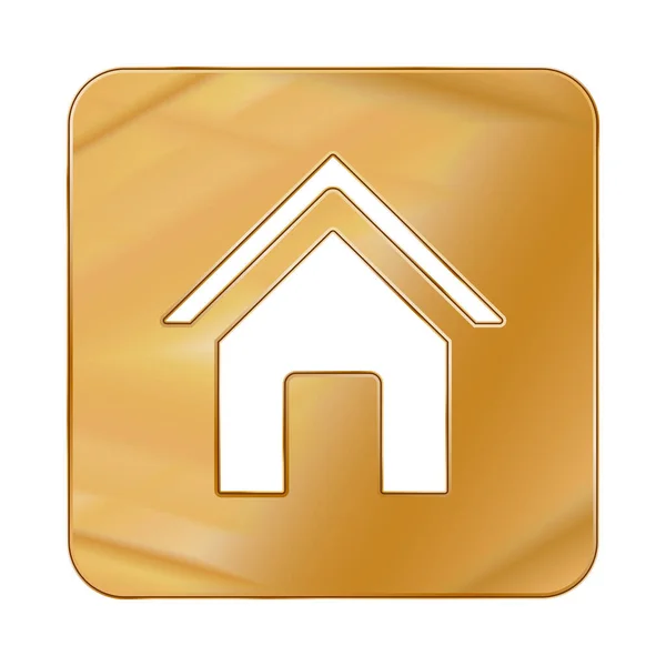 Золотой Цветной Металл Chrome Иконка Веб Дома Векторная Иллюстрация Интерфейс — стоковый вектор