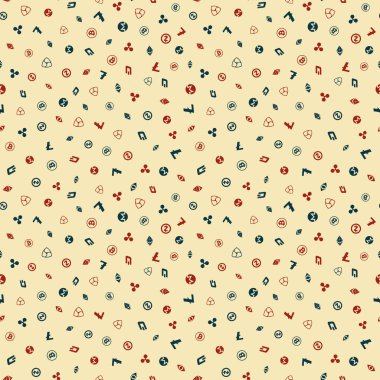 Kripto para biriminin kusursuz deseni. Şifreli para birimi geçmişi. Bitcoin Ethereum klasiği, Dash, Litecoin, Monero, Nem, Ripple, Zcash. Vektör illüstrasyonu.