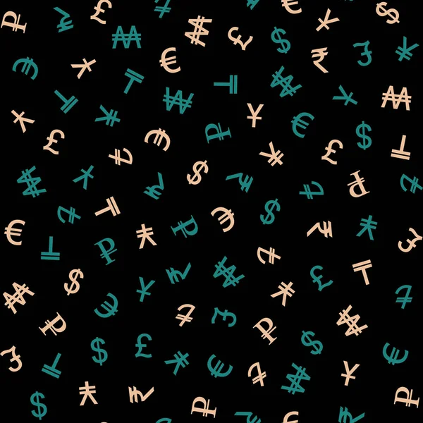 各种货币标志着无缝模式 商业媒介背景 — 图库矢量图片