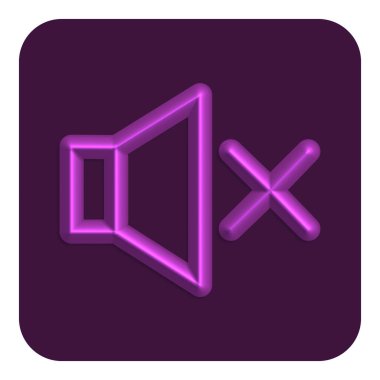 3d Satır Neon Web Simgesi, Mor Renk