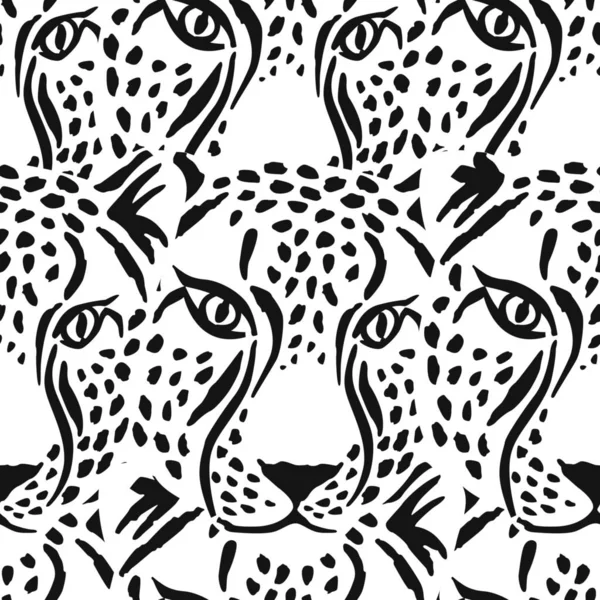 Леопардовый Бесшовный Рисунок Ручной Рисунок Вектора Вашего Дизайна — стоковый вектор