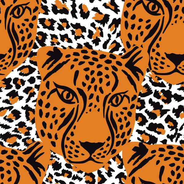 Леопардовый Бесшовный Рисунок Ручной Рисунок Вектора Вашего Дизайна — стоковый вектор