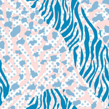 Leopar ve zebra hayvan desenli tasarım. Tekstil endüstrisi için desen pürüzsüz.