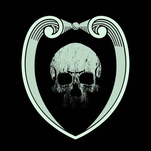 Diseño Camiseta Del Cráneo Reflejado Espejo Oscuro Ilustración Vectorial Para — Archivo Imágenes Vectoriales