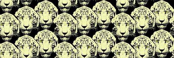 Pattern Seamless Leopard Print Tiger Heads — Stock Vector
