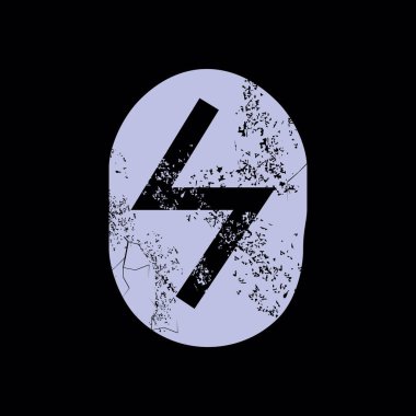 Taşa kazınmış Sowilo adlı runik harfin tişört tasarımı. Geleceği söylemek için eski alfabe.