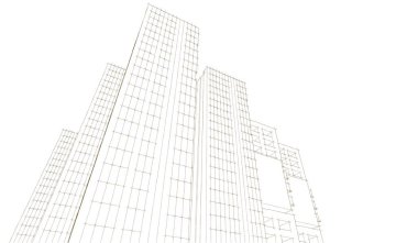 soyut mimari 3d çizim