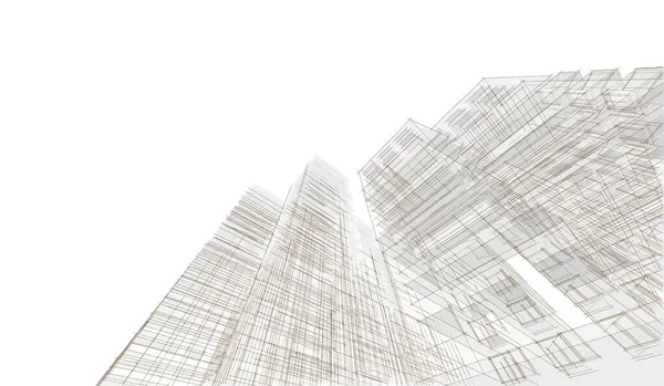 Abstrakte Architektur Illustration Skizze — Stockfoto