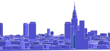 modern şehir panoraması 3d vektör illüstrasyonu
