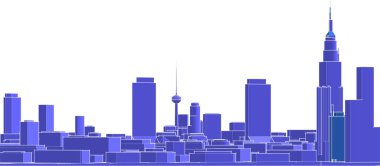 modern şehir panoraması 3d vektör illüstrasyonu