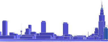 modern şehir panoraması 3d vektör illüstrasyonu