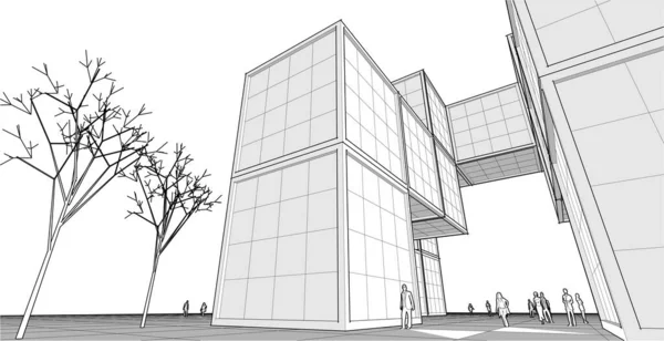 Architecture Modulaire Abstraite Illustration Vectorielle — Image vectorielle