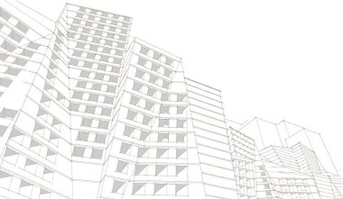 soyut mimari 3d çizim