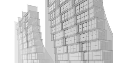 soyut mimari 3d çizim